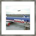 Federal Express Dc10 And 727 In Bos 1985 Framed Print