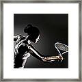 Female Tennis Player With Skeleton Framed Print
