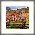 Fences And Cabins Cades Cove Framed Print