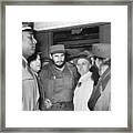 Fidel Castro Arriving At Penn Station Framed Print