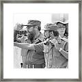 Fidel Castro At May Day Parade Framed Print
