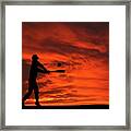 Field Of Dreams Baseball Sports Sunset Silhouette Series Framed Print