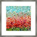 Field Of Spring Abstract Poppies Framed Print