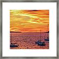 Fiery Sunrise Over Casco Bay Framed Print