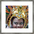 Filipino Day Parade Nyc 2019 Young Female Dancer In Head Dress Framed Print