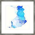 Finland Map Style 3 Framed Print