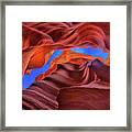 Fire Beneath The Sky In Antelope Canyon Framed Print