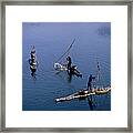 Fishermen On Li River Framed Print