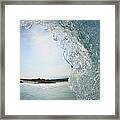 Fisheye View Of Wave Breaks At Kua Framed Print