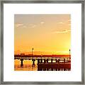 Fishing Pier At Sunrise Framed Print