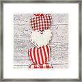 Five Red And White Fabric Hearts Framed Print