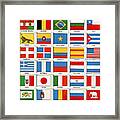 Flags Of Forty Countries, Circa 1890 Colour Lithography, 19th Century Framed Print