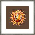 Flaming Dance Solar Flamenco Watercolor Of The Sun Framed Print