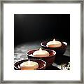 Floating Candles In A Zen Background Framed Print