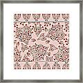 Floating Hearts With Border In Salmon Pink Framed Print