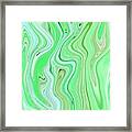 Fluid Painting Wave Pattern Green Framed Print