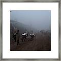 Fog In A Village In The Highlands Of Ethiopia. Framed Print