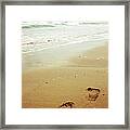 Footprints On Sandy Beach - Sabratha Framed Print