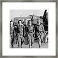 Four Female Pilots Leaving Their Ship Pistol Packin Mama At The Four Engine School At Lockbourne Framed Print