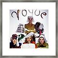 Four Models In White Hats Framed Print