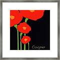 Four Red Flowers Tote Framed Print