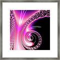 Fractal Spiral Pink Purple And Black Framed Print