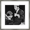 Frank Sinatra Playing Piano Framed Print