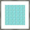 Freehand Turquoise Squares Framed Print