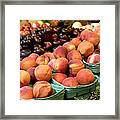 Fresh Peaches At Organic Market Framed Print