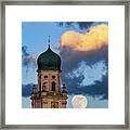 Full Moon Rising Over Cathedral Framed Print