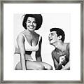 Funicello And Avalon In Beach Party Framed Print