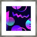 Futuristic Seamless Pattern With Framed Print