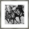 Gary Cooper In Western Scene With Horses Framed Print