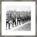 German Troops Marching With Full Framed Print