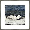 Geyser With Steam And Snow Framed Print