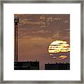 Giant Sun At Sunrise Cadiz Harbour Framed Print