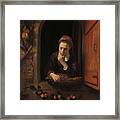 Girl At A Window, Known As 'the Daydreamer'. Framed Print