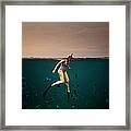 Girl Snorkelling Framed Print