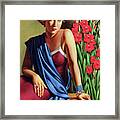 Girl With The Scarab Ring Framed Print