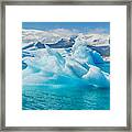 Glacier Lake Blue Iceberg Framed Print