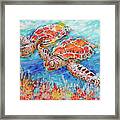 Gliding Sea Turtles Framed Print