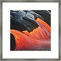 Glowing Streams Of Lava Pouring During Framed Print