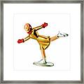 Gold Ice Skater Wearing Red Mittens Framed Print