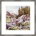 Gold Mining In California By Currier & Framed Print
