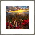 Golden Glow Over The Blue Ridge Framed Print