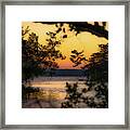 Golden Sky On Lost Lake Framed Print