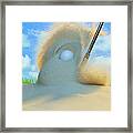 Golf Ball Being Driven Out Of A Sand Framed Print