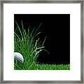 Golf Ball Laying In The Rough Grass Framed Print