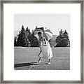 Golfing Hepburn Framed Print