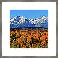 Grand Teton National Park Autumn Panorama Framed Print